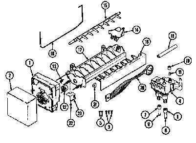 Ice Maker Diagram and Parts List for RSW2200CAL DM31B Maytag Refrigerator