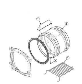 Cylinder Assy Diagram and Parts List for FEU17AWF1702  Speed Queen Dryer