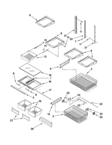 Shelf Parts Diagram and Parts List for MBF2258XEQ0  Maytag Refrigerator