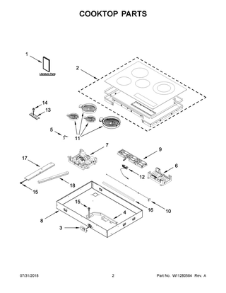 Part Location Diagram of W11102056 Whirlpool SHIELD-HT
