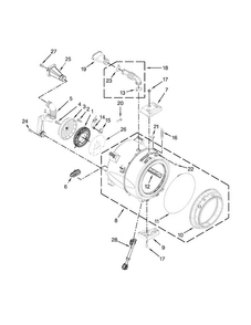 Tub And Basket Parts Diagram and Parts List for MHW4000BW1  Maytag Washer
