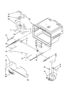 Freezer Liner Parts Diagram and Parts List for MFI2665XEM6  Maytag Refrigerator