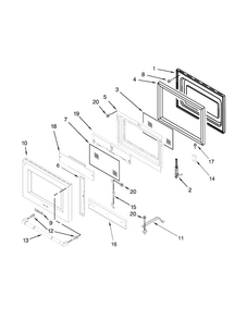 30" Oven Door Parts Diagram and Parts List for JDRP548WP02  Jenn-Air Range
