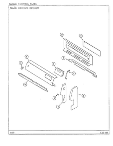 Control Panel Diagram and Parts List for DF253670  Magic Chef Range