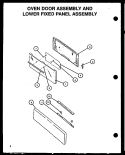 OVEN DOOR ASSY & LOWER FIXED PANEL ASSY Diagram and Parts List for GBE22AA5CEM P1137956N L Amana Range