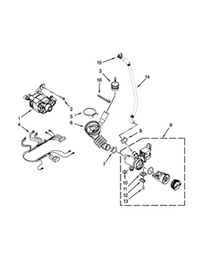 Pump And Motor Parts Diagram and Parts List for MHN30PNCGW0  Maytag Washer