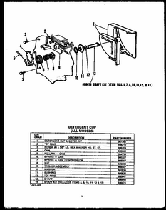 Detergent Cup Diagram and Parts List for DCR-225-1A-OL  Caloric Dishwasher