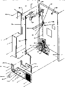 Cabinet Back Diagram and Parts List for TX19R-P1158504W  Amana Refrigerator