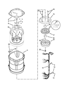 Motor, Basket And Tub Parts Diagram and Parts List for MVWB700BW0  Maytag Washer