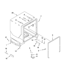Tub And Frame Parts Diagram and Parts List for MDBH969AWB3  Maytag Dishwasher