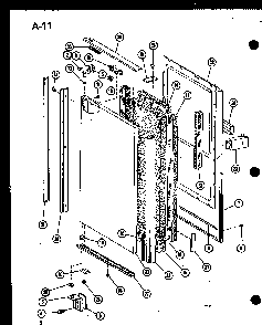 Lower Freezer Door Panel Diagram and Parts List for SRI19F-1-A-P75400-6WA  Amana Refrigerator