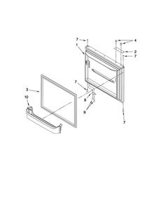 Freezer Door Parts Diagram and Parts List for AB1924PEKB4  Amana Refrigerator