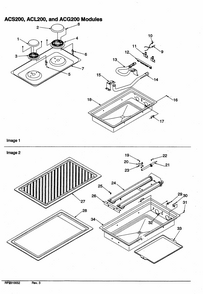 Gas Cartridge, Griddle, Grill Diagram and Parts List for ACS200CC-P1133382NCC  Amana Range