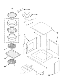 Top Support And Turntable Parts Diagram and Parts List for JMW3430WR01  Jenn-Air Microwave