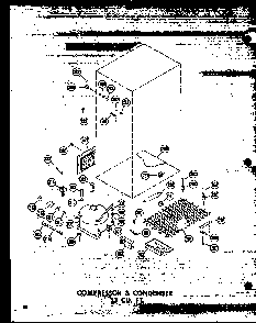 Compressor & Condenser 23 Cu. Ft. Diagram and Parts List for T16W-P60303-53W  Amana Refrigerator