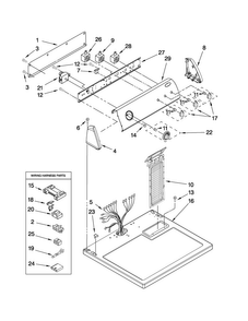 Top And Console Parts Diagram and Parts List for NED4800VQ1  Amana Dryer