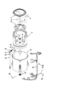 Basket And Tub Parts Diagram and Parts List for MVWX600XW2  Maytag Washer