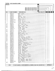Ice Maker And Bin Page 2 Diagram and Parts List for 24912-0A  Admiral Refrigerator