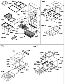 Shelving Assemblies Diagram and Parts List for BC21VL-P1321506WL  Amana Refrigerator