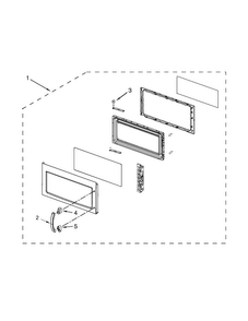 Door Parts Diagram and Parts List for JMV8208WB1  Jenn-Air Microwave