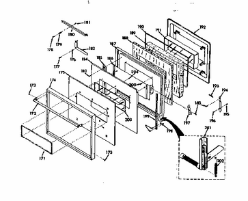 Upper Oven Porcelain Door Diagram and Parts List for 8504277792  Kenmore Range