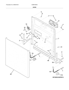 Door Diagram and Parts List for CDBEH600SS0A  Crosley Dishwasher