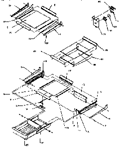 Refrigerator Shelving And Drawers Diagram and Parts List for TX21R-P1157605W  Amana Refrigerator