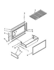Freezer Door And Basket Parts Diagram and Parts List for JB36NXFXLW02  Jenn-Air Refrigerator
