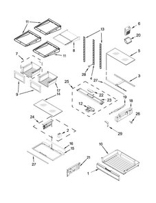 Shelf Parts Diagram and Parts List for MFT2672AEW10  Maytag Refrigerator
