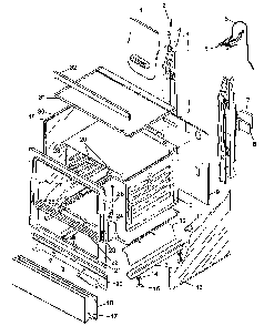 Cabinet Assembly Diagram and Parts List for RLN345UL P1143176NL Caloric Range