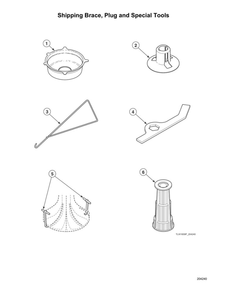 Shipping Brace/Plug/Special Tools Diagram and Parts List for AWNE9RSN115TW01  Speed Queen Washer