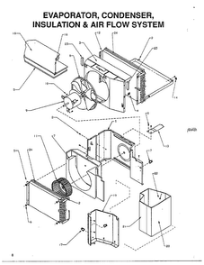Evaporator/condenser/insulation/air Flow Diagram and Parts List for 5796  Amana Air Conditioner