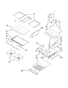 Shelf Parts Diagram and Parts List for JFI2089WES8  Jenn-Air Refrigerator