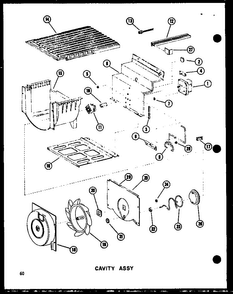 Cavity Assy Diagram and Parts List for SRI19W-A-P60350-49WA  Amana Refrigerator
