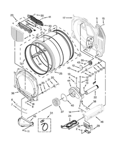Bulkhead Parts Diagram and Parts List for MDE28PNCGW0  Maytag Dryer