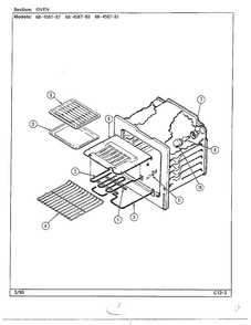 Oven Diagram and Parts List for 68-4587-87  Magic Chef Range