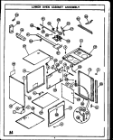 LOWER OVEN CABINET ASSY Diagram and Parts List for EVP399  Caloric Microwave Oven Combo