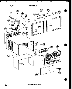 Portable Exterior Parts Diagram and Parts List for 8P-5AUMS P54972-30R Amana Air Conditioner