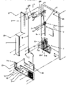 Cabinet Back Diagram and Parts List for TXI21R2-P1168012W  Amana Refrigerator
