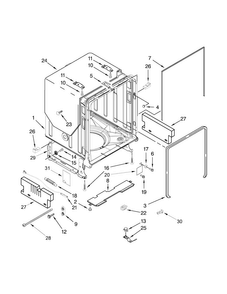 Tub And Frame Parts Diagram and Parts List for JDB8700AWS3  Jenn-Air Dishwasher