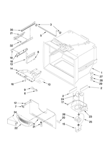 Freezer Liner Parts Diagram and Parts List for MFD2562VEB9  Maytag Refrigerator