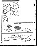 OVEN DOOR PARTS Diagram and Parts List for RVP397  Caloric Microwave Oven Combo