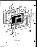 DOOR PARTS Diagram and Parts List for RVP397  Caloric Microwave Oven Combo