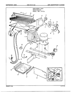 Unit Compartment And System Diagram and Parts List for 19572A  Admiral Refrigerator
