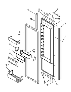 Refrigerator Door Parts Diagram and Parts List for JS48NXFXDW03  Jenn-Air Refrigerator
