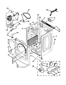 Cabinet Parts Diagram and Parts List for MGD8000AW1  Maytag Dryer