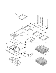 Shelf Parts Diagram and Parts List for MBF1956KEQ2  Maytag Refrigerator