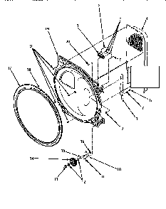 Bulkhead/felt Seal/cyl Roller & Term Blk Diagram and Parts List for LGM549L-P1176708WL  Amana Dryer