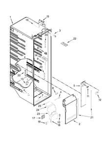 Refrigerator Liner Parts Diagram and Parts List for JSC23C9EEM00  Jenn-Air Refrigerator