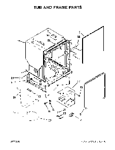 Tub And Frame Parts Diagram and Parts List for 66514703N511  Kenmore Dishwasher